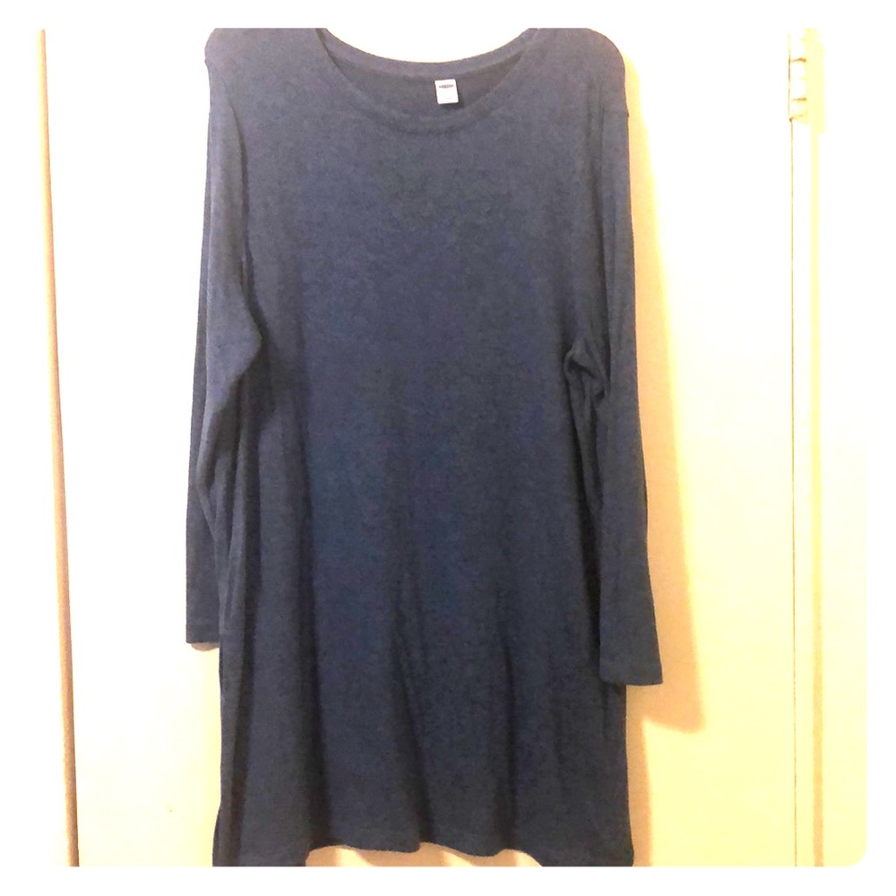 Warm Soft Blue  Sweater Dress Shirt